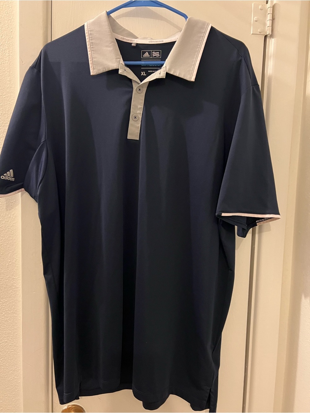 adidas Men’s Navy Polo with Light Gray Trim